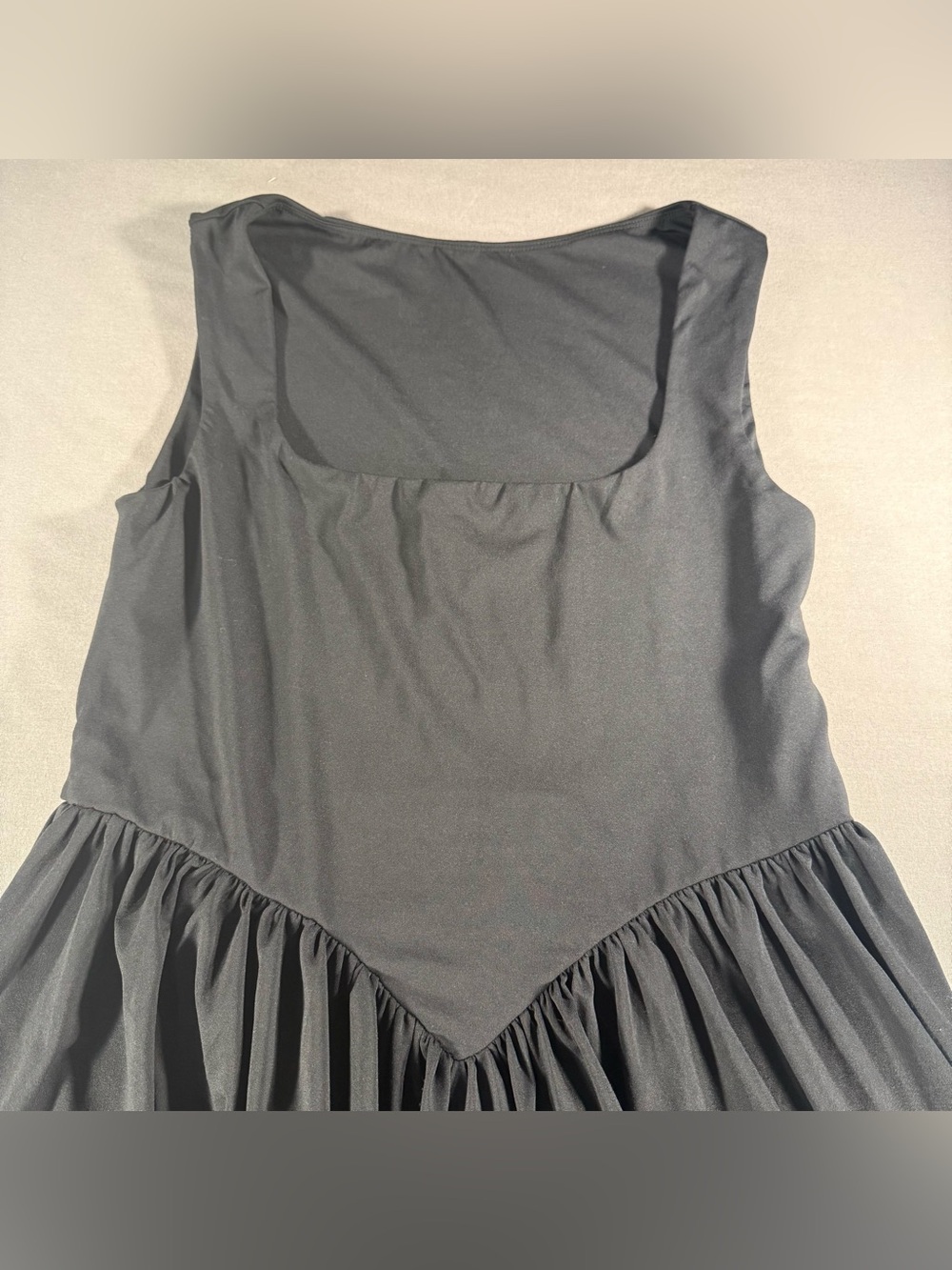 Little Black Square Neck Sleeveless Fit-and-Flare Dress Size M - Picture 3 of 14